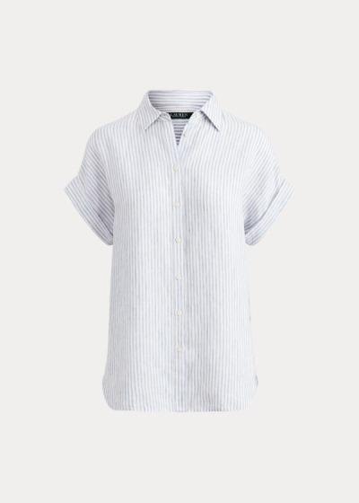 Ralph Lauren Striped Linen Skjorter Dame Danmark (OAFZH5834)